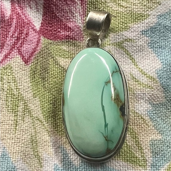 Sterling pendent with turquoise. - Picture 1 of 1